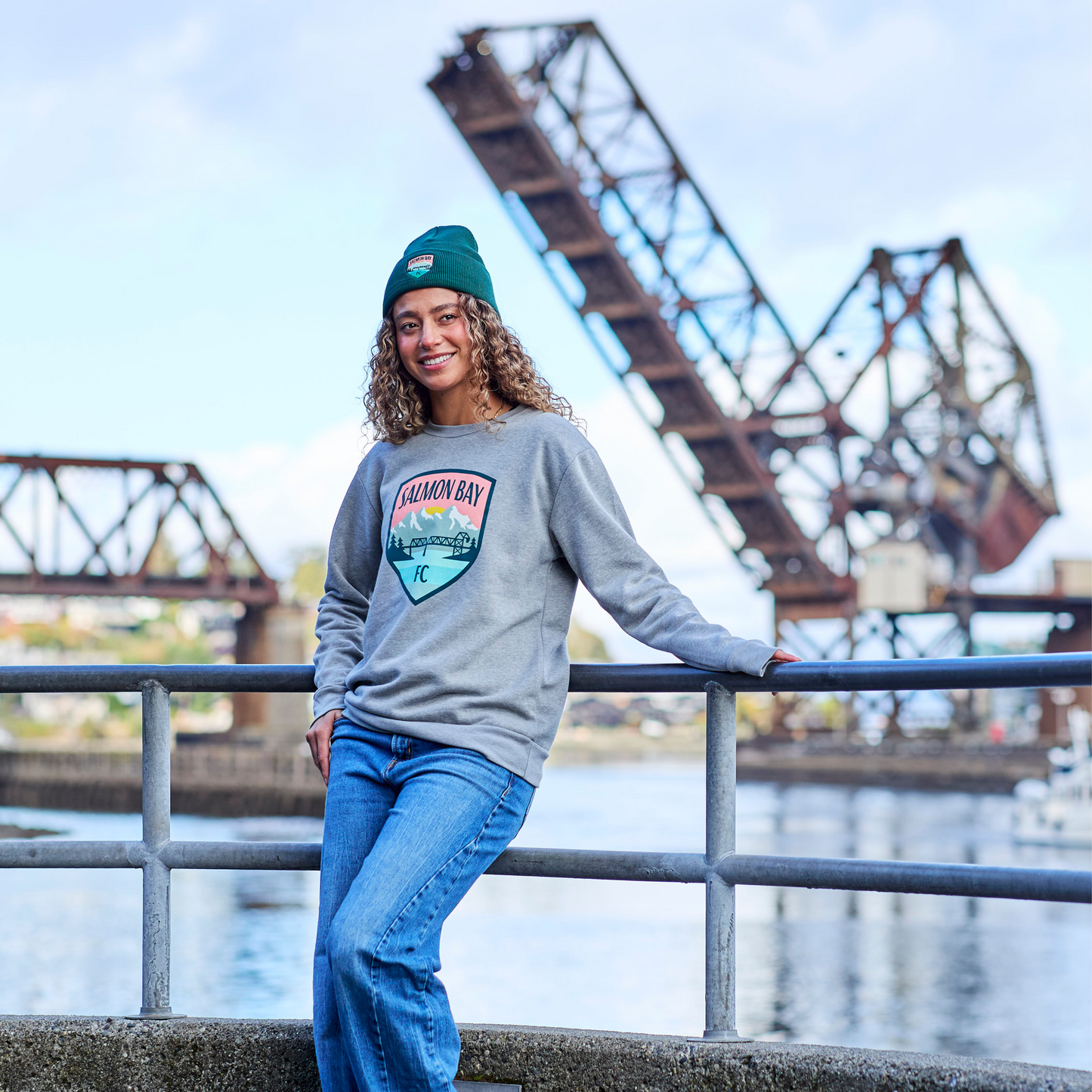 Salmon Bay FC Crest Gray Crewneck