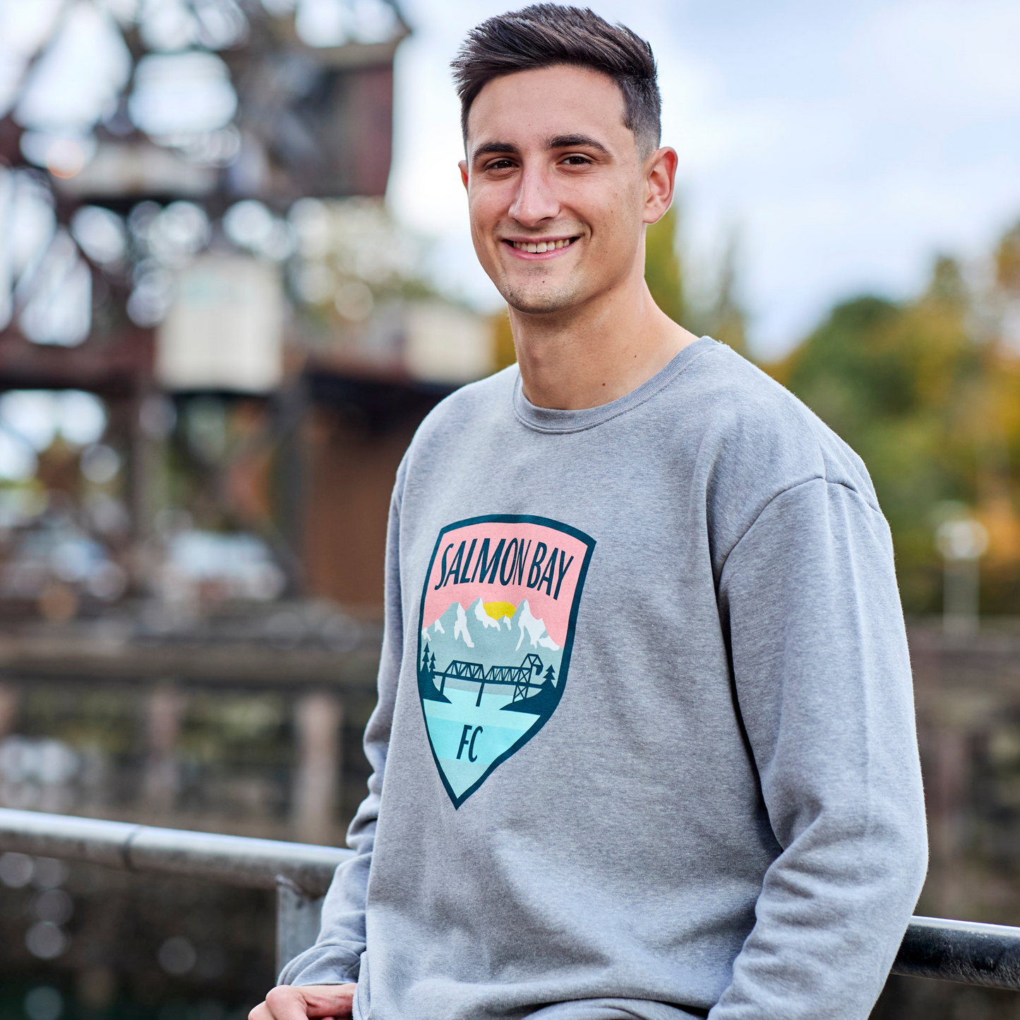 Salmon Bay FC Crest Gray Crewneck