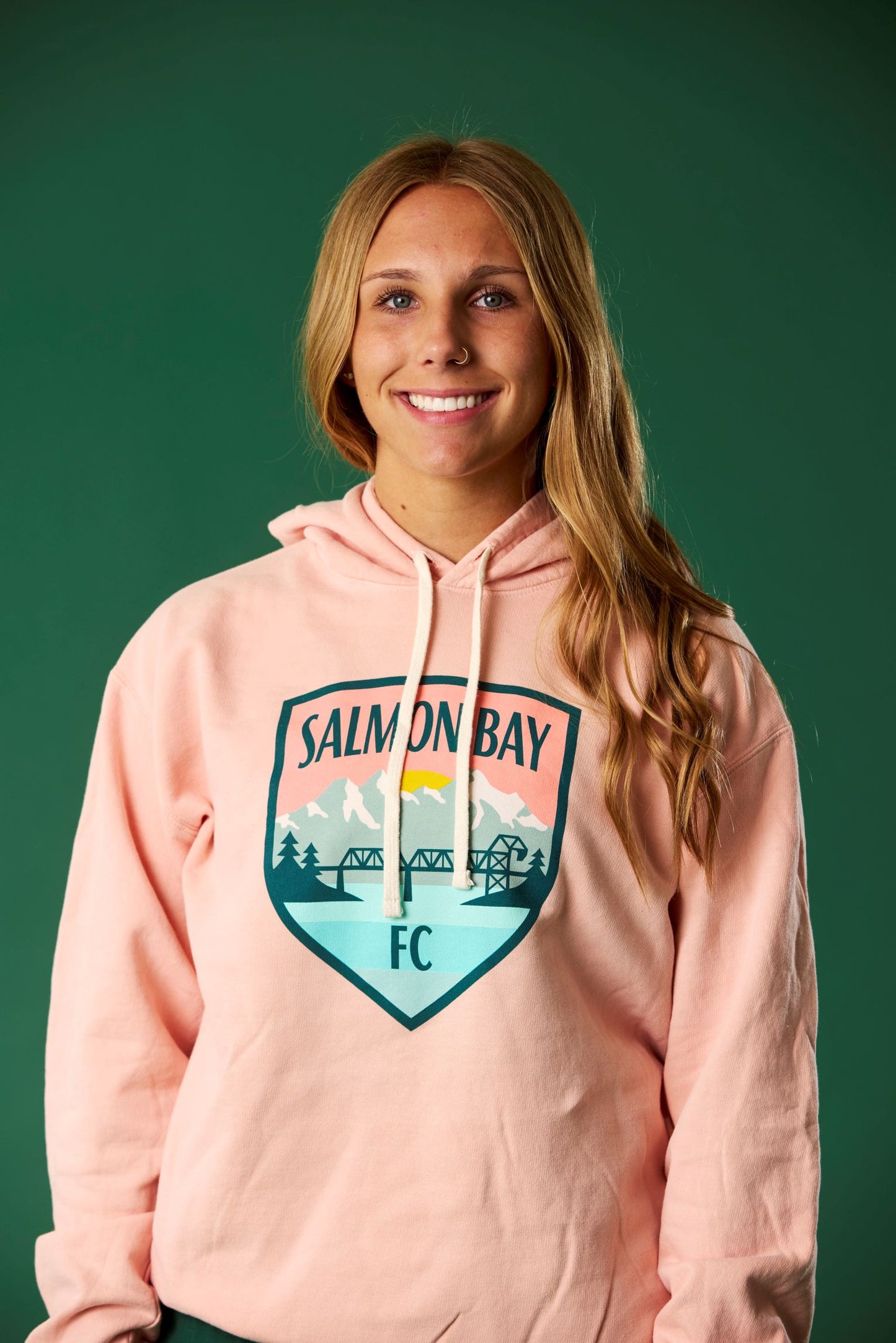 Salmon Bay FC Crest Salmon Hoodie