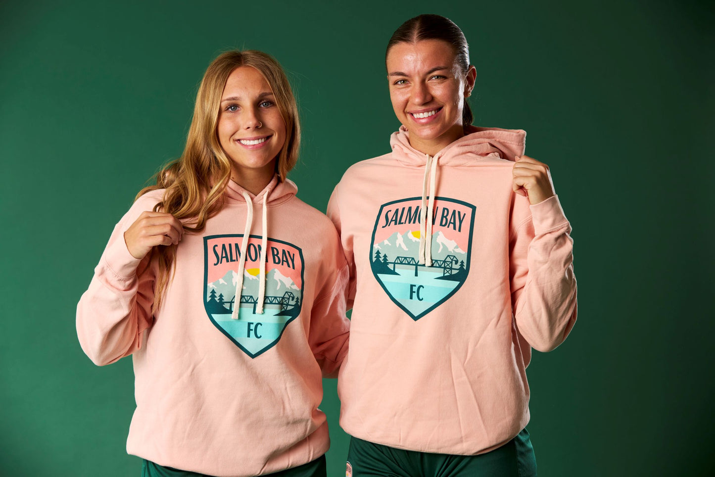 Salmon Bay FC Crest Salmon Hoodie