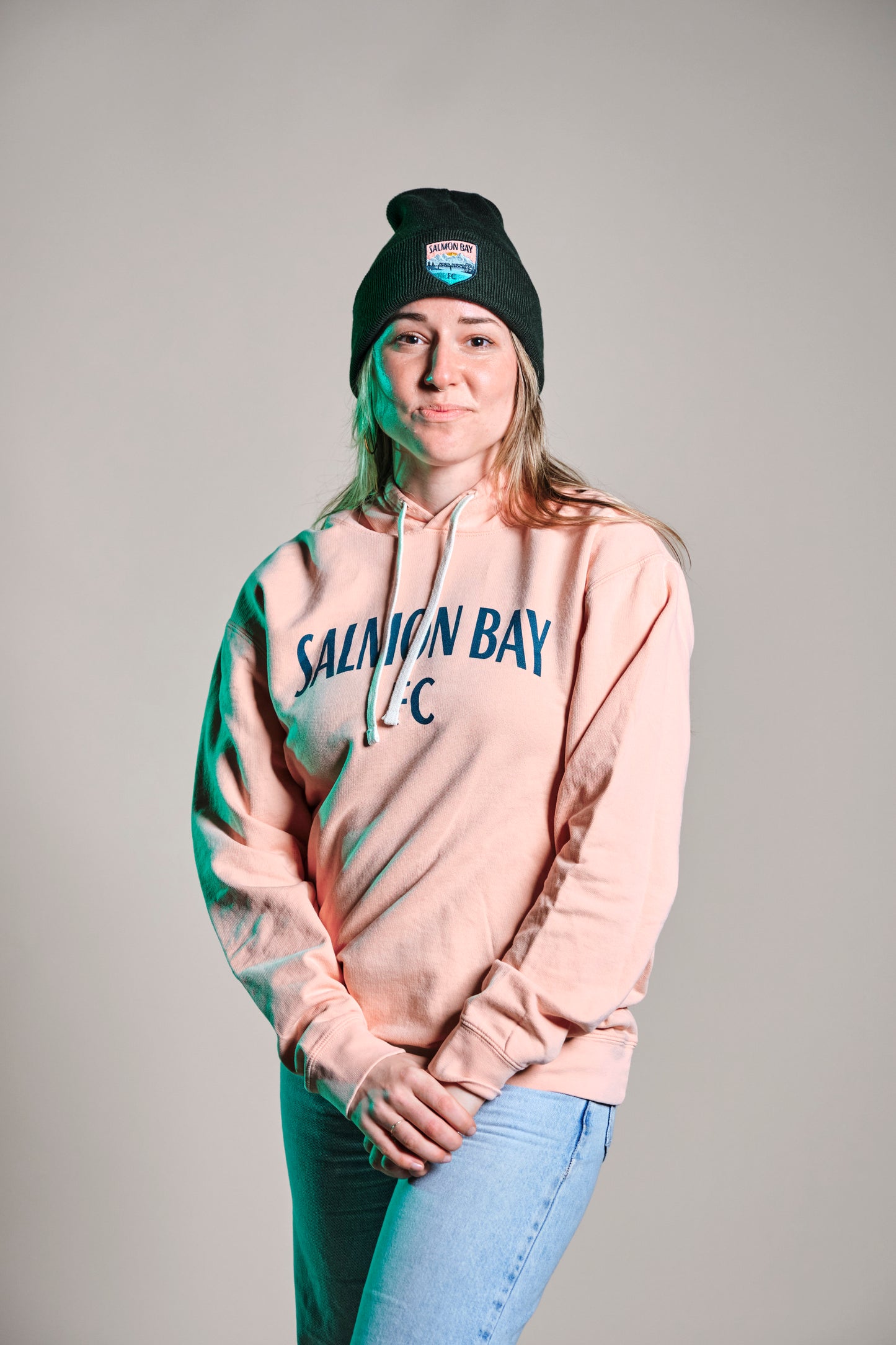 Salmon Bay FC Wordmark Salmon Hoodie
