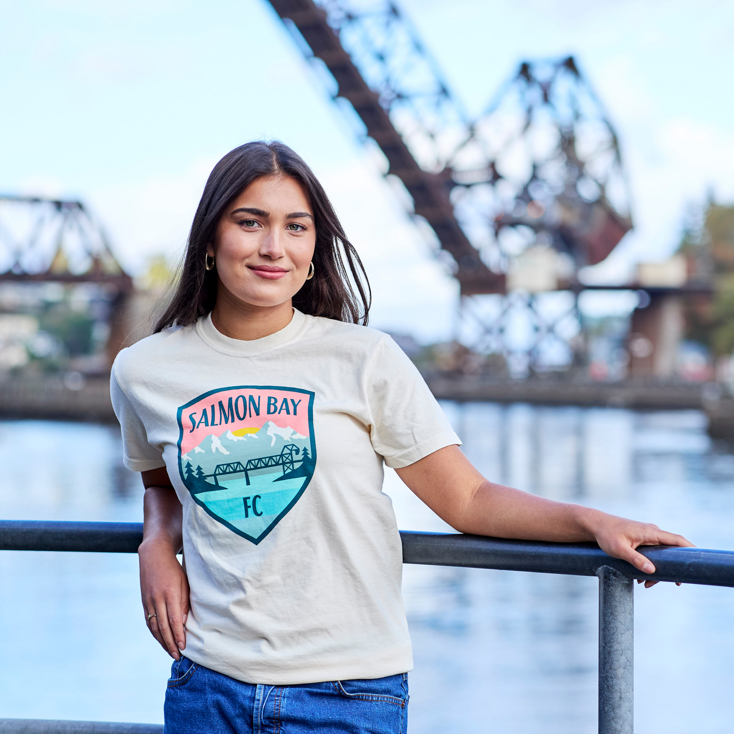 Salmon Bay FC Cream Logo T-shirt