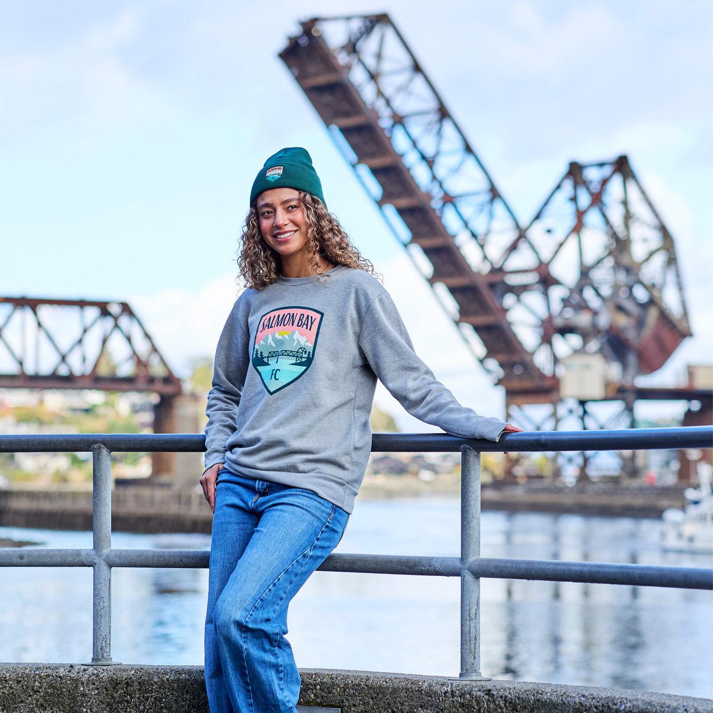 Salmon Bay FC Grey Logo Crewneck