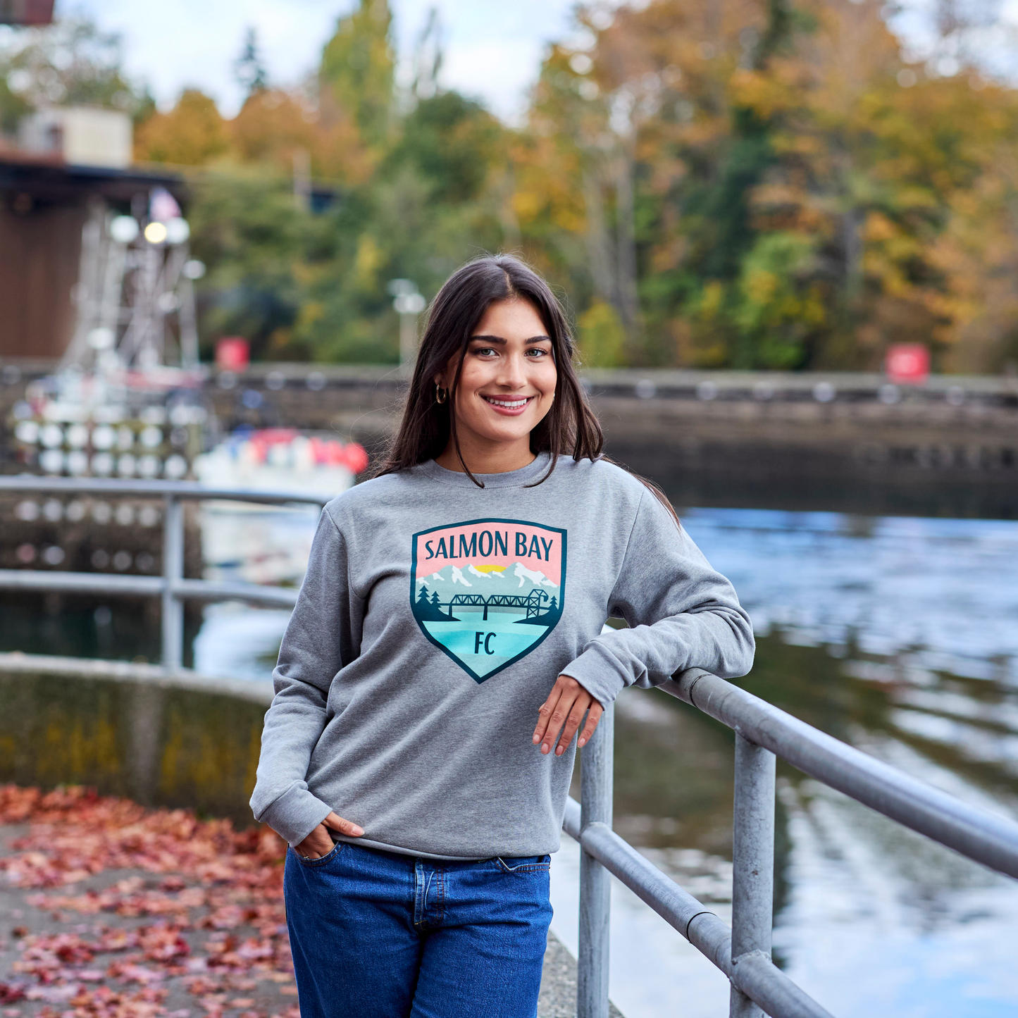 Salmon Bay FC Grey Logo Crewneck